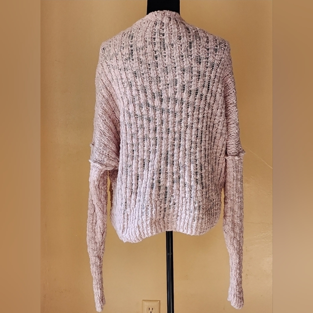 Free People Women's  Pink Oversized Large Snap Boho Cardigan Sweater - Picture 8 of 10